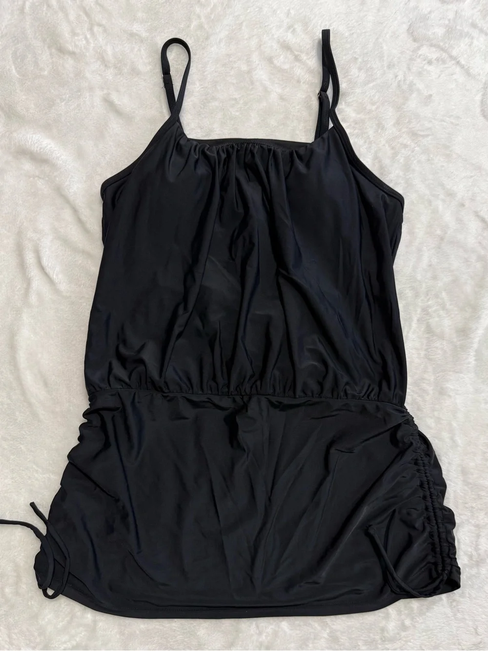 Beachsissi Black Blouson Modest Swim Dress